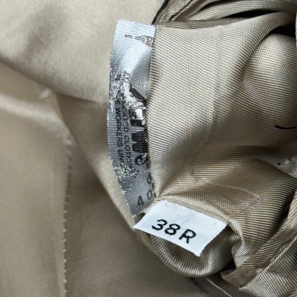 Christian Dior Monsieur Vintage Blazer 38R Taupe Gold Crest Buttons Union Made